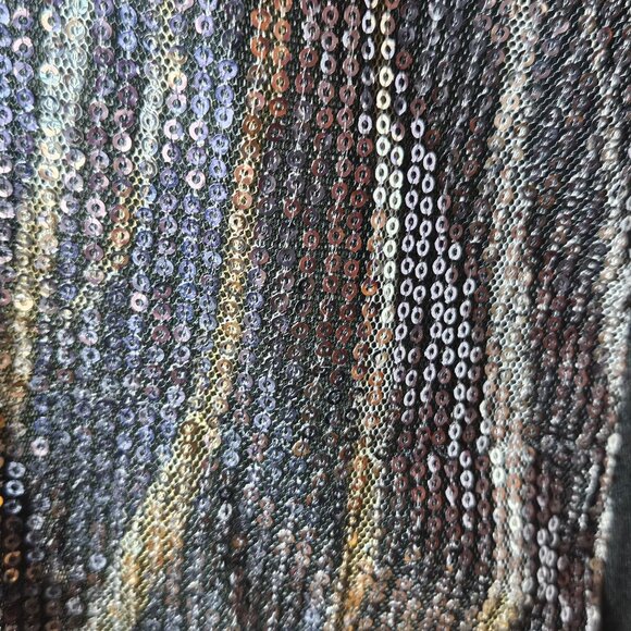 Womans Almost Famous animalcore festive sequin zebra print festive tank top L - Picture 4 of 8